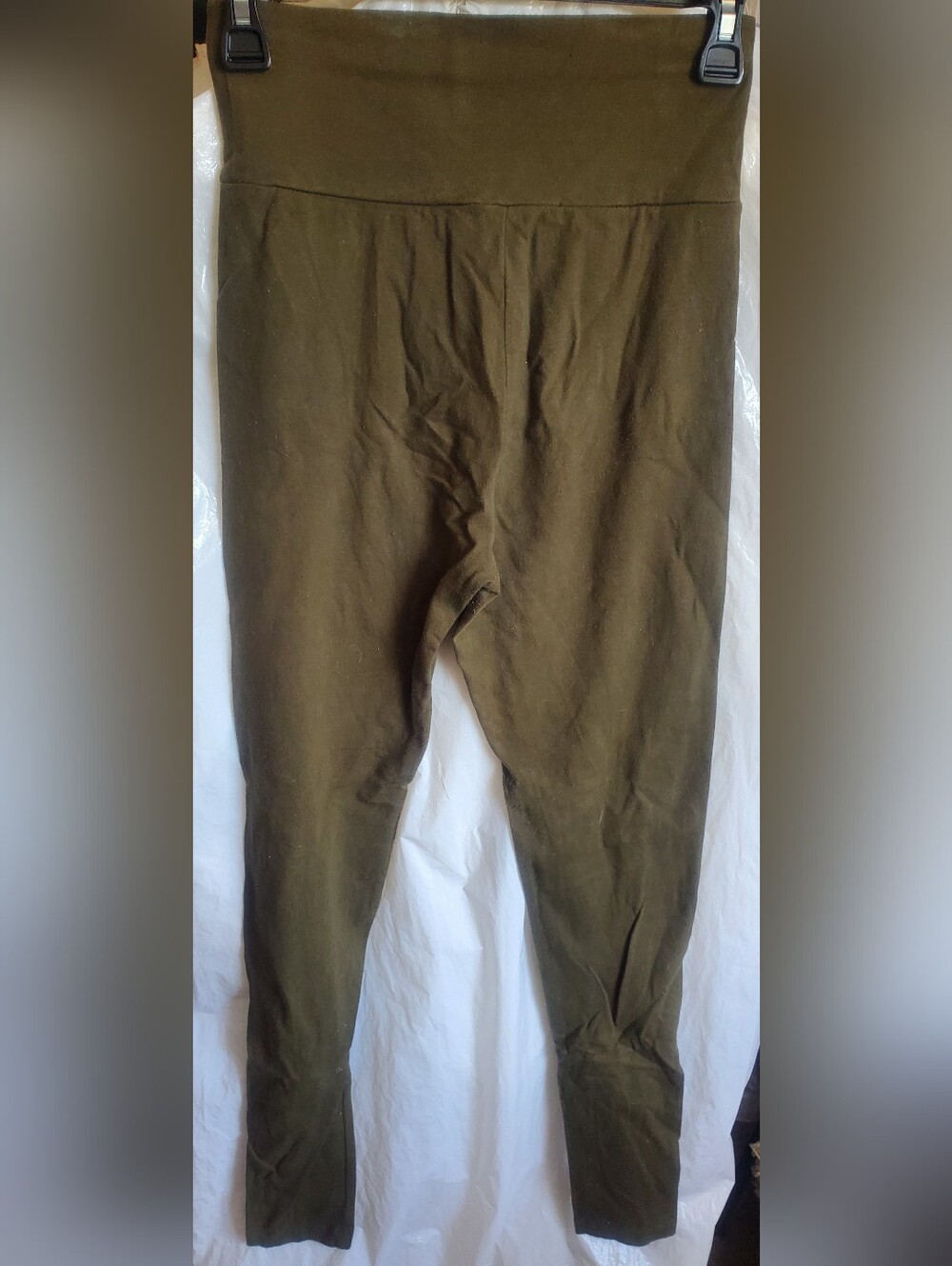 Forever 21 Olive green Cotton high-waisted leggings